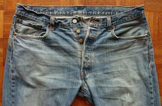 Levis 501 36 30 Well - worn Vintage Jeans 2