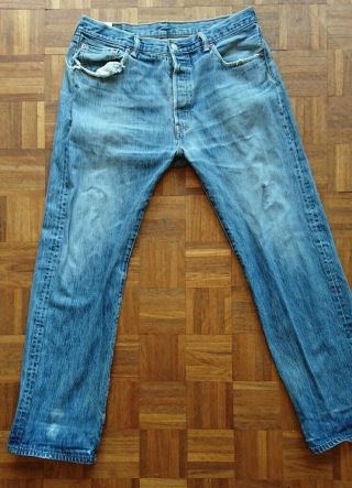 Levis 501 36 32 Well - Worn Vintage Jeans