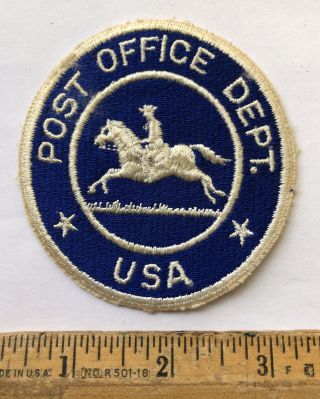 Vintage Us Mail Post Office Department Usa Letter Carrier Patch Usps Horse Blue