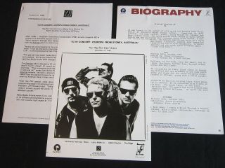 U2 ‘in Concert: Zooropa From Sydney’ 1993 Press Kit - - Photo