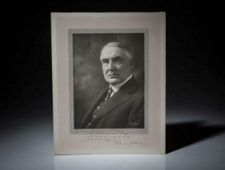 Warren G Harding / Inscribed Photograph Of President Warren G Harding Signed 1st