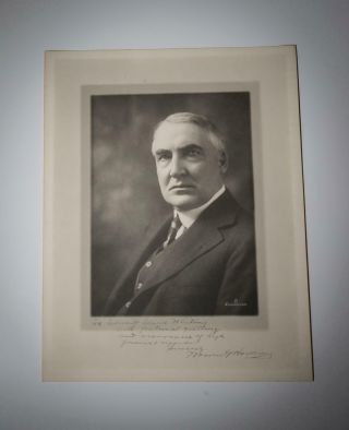 Warren G Harding / Inscribed Photograph of President Warren G Harding Signed 1st 4