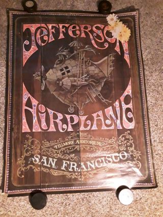 Vintage Music Poster Jefferson Airplane 1967 Sparta Graphics.