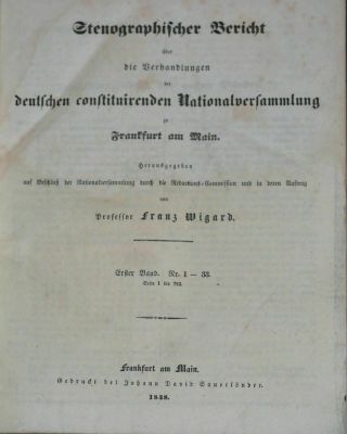 1848 Verhandlungen Der Deutschen Constituirenden Nationalversammlung,  9 Bde.