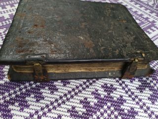 Very Rare,  Handwtitten Old Book In Old Church Slavonic,  Leather Bind