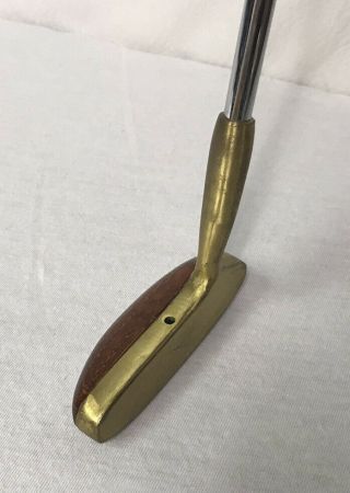 Vintage Brass And Wood Putter 36”
