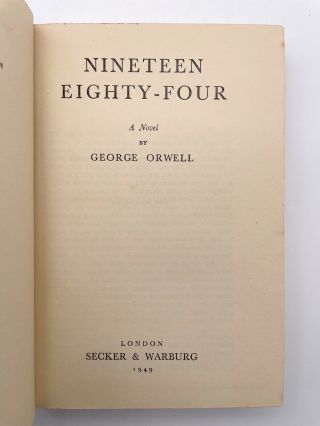Nineteen Eighty - Four - 1ST EDITION - 1st Printing - ORWELL 1949 Animal Farm 1984 2