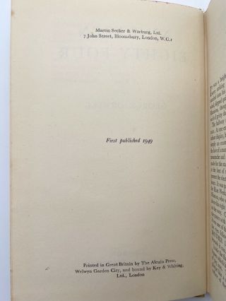 Nineteen Eighty - Four - 1ST EDITION - 1st Printing - ORWELL 1949 Animal Farm 1984 3