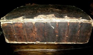 1659 Holy Bible Cambridge Folio Leather English Fine Binding Antique Commonwealt