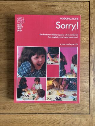 Sorry Family Board Game,  Waddingtons,  1973 Complete Vintage Rare