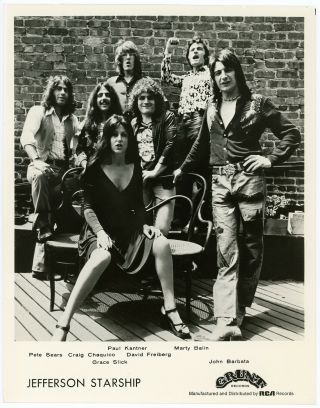 1970s Jefferson Starship Grunt Records Rca Records Publicity Photograph