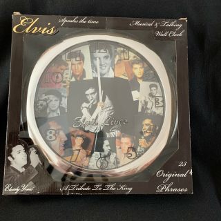 Elvis Presley Memorabilia / Collectable Musical Wall Clock Speaks The Time