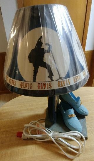 Elvis Presley Blue Suede Shoes Lamp.  Slightly 14 In High