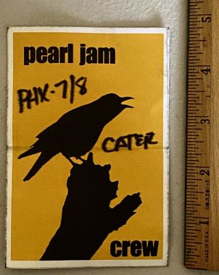 Pearl Jam 1998 Yield Concert Tour Real Backstage Pass Eddie Vedder