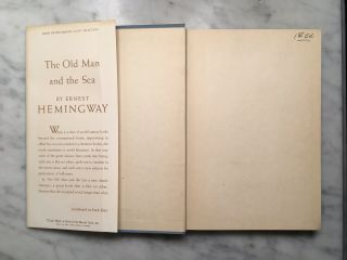 The Old Man and The Sea Hemingway,  Ernest 1952 1st Edition 1st Printing Seal A 3