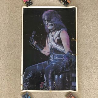 Kiss 1977 Peter Criss Poster Vintage Aucoin Boutwell Inc.  34x22