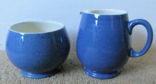Vintage Moorcroft Powder Blue Milk / Cream Jug And Sugar Bowl