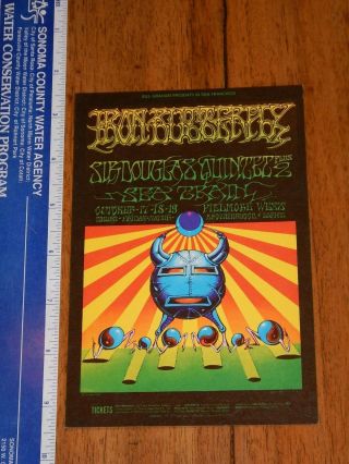 1967 Iron Butterfly Fillmore Concert Postcard Bg - 141,  Griffin,  Moscoso