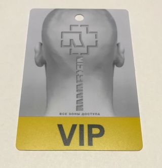 Rammstein Stage Pass.  Tour " Made In Germany " Moscow 11.  02.  2012 " Vip "