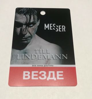 Lindemann " Messer " 2018 Moscow Aaa Pass Rammstein