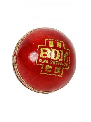 Vintage Hand Made Leather Cricket Ball Bdm Bullet 303 Red