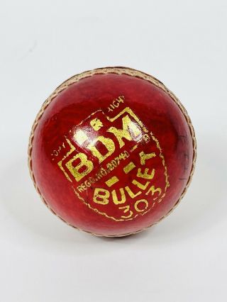 Vintage Hand Made Leather Cricket Ball BDM Bullet 303 Red 3