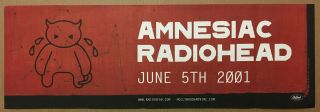 Radiohead Rare Promo Poster W/release Date 4 Amnesiac Cd 27x9 Never Displayed