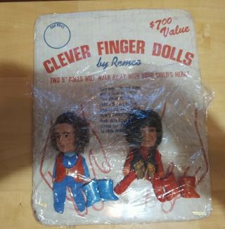 1970 Remco Monkees / Davy Jones & Mike Nesmith/ Clever Finger Dolls With Boots