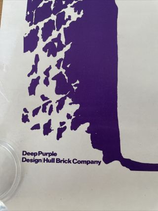 DEEP PURPLE 51x76cm 1970s Hull Brick Company promo poster 2