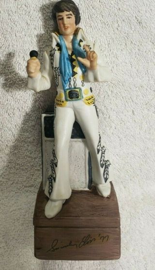 Elvis Presley Mccormick Whiskey Decanter Bottle,  Music Box " Sincerely 77 " 1977