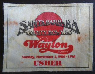 Original_usher Pass_santa Barbara County Bowl_waylon Jennings_november 2,  1980