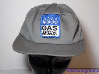 Vintage 1970s Gas Service Company Logo Advertising Snapback Work Cap Patch Hat