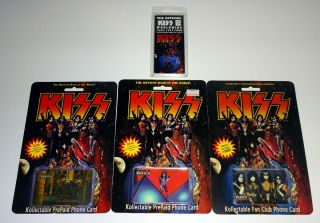 Kiss Band Phone Card 4pc Set Alive Worldwide Reunion Tour 1996 Gene Ace