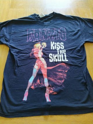 Danzig Kiss The Skull 2002 Tour T - Shirt Size Large Misfits Samhain Glenn