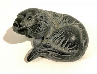 Vintage Boma Sea Otter Soap Stone Carving Sculpture Figure Made In Canada