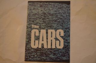 The Cars 1984 Concert Tour Program W/ric Ocasek