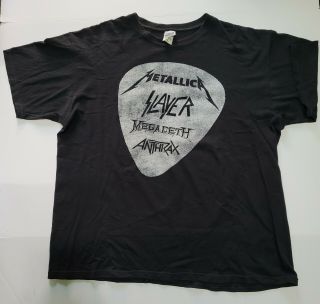 The Big 4 Metallica Megadeth Anthrax Slayer 2011 Double Sided Black T - Shirt Xl