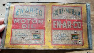 Vintage Scarce Flattened " Enarco " Motor Oil Can