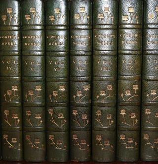 1836 The Life And Of William Cowper In 15 Volumes Art Nouveau Binding