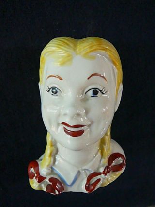 Vintage Blonde Lady Head Bust Salt Or Pepper Shaker Ceramic Figure 392,
