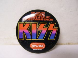 1977 Kiss Concert - Wplj Radio Promo - Madison Square Garden Pin Pinback