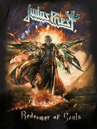 Judas Priest Redeemer Of Souls Tour Shirt Size L Us Dates Iron Maiden Metallica