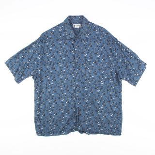 Vintage Untied Blue 00s Short Sleeve Crazy Print Shirt Mens L