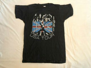 The Kinks True Vintage Concert Tour Shirt Usa Tour 1981 T - Shirt