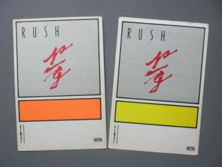 Rush Backstage Pass Satin Stickers Two Grace Under Pressure Gray & Orange Otto