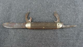 (b14) Old Vintage Boy Scout Pocket Knife 4 Blade Marked Ulster Usa
