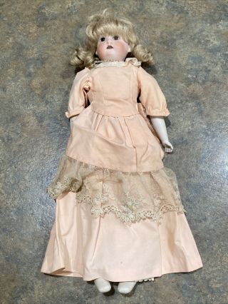 Antique 15” German Heubach Koppelsdorf 275 Bisque Head Doll With Cloth Body