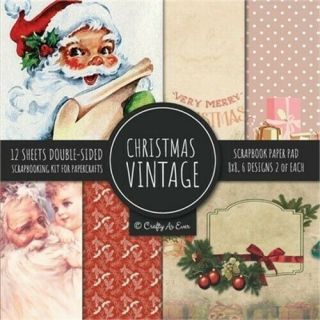 Vintage Christmas Scrapbook Paper Pad 8x8 Scrapbooking Kit For Papercrafts,  Card