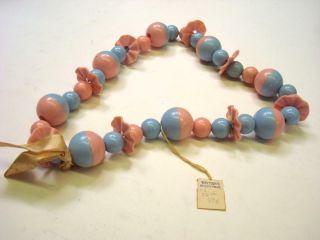 Vintage Blue And Pink Baby Teething Necklace With 89 Cent Tag