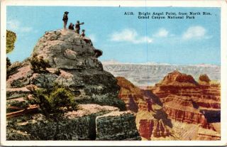 Vintage 1928 Bright Angel Point,  Grand Canyon National Park In Utah Ut Postcard